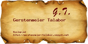 Gerstenmeier Talabor névjegykártya